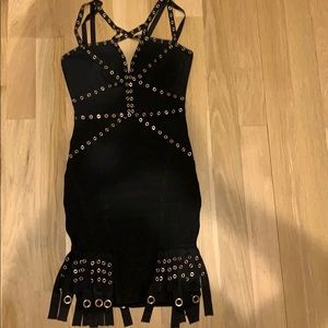 Black and gold bodycon dress